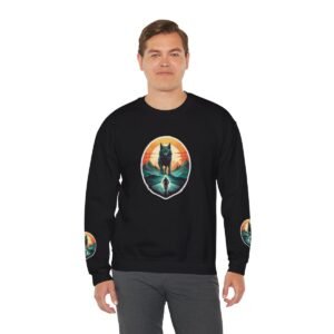 Wolf and Motorcycle Rider - Unisex Heavy Blend™ Crewneck Sweatshirt