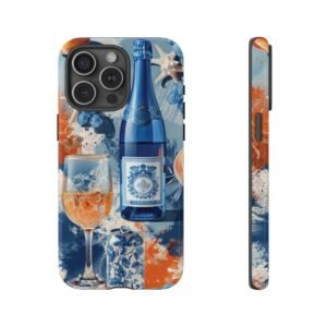 Blue Peach Wine - Shades of Blue Peach White - iPhone 14 15 - Cell Phone - Tough Cases