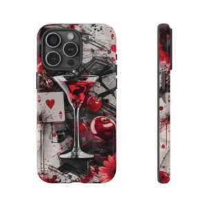 Cherry Martini Collage - Red, White, Black - iPhone 14 15 - Cell Phone - Tough Cases