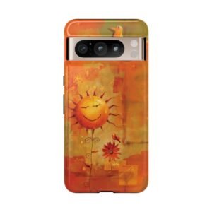 Sunny Disposition in Orange - Google Pixel 5 6 7 8 Models - Cell Phone - Tough Cases