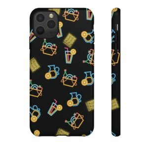 Neon Lemonade - Neon Yellow Blue Pink on Black - iPhone 8 X 11 - Cell Phone - Tough Cases