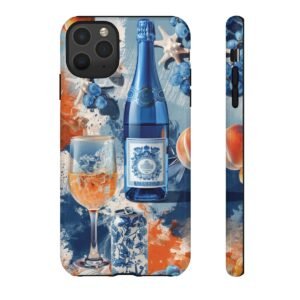 Blue Peach Wine - Shades of Blue Peach White - iPhone 8 X 11 - Cell Phone - Tough Cases