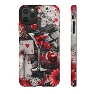 Cherry Martini Collage - Red Black White  - iPhone 8 X 11 - Cell Phone - Tough Cases