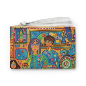 Abstract Retro RV Family – Camping - Purse - Handbag - Clutch Bag