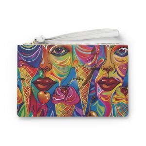 Abstract Cherry Dipped Cone – Ice Cream Cherries - Purse - Handbag - Clutch Bag