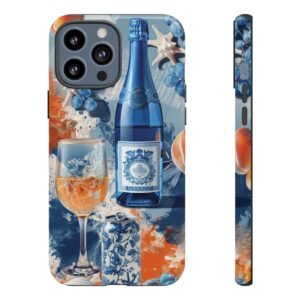 Blue Peach Wine - Shades of Blue Peach White - iPhone 12 13 - Cell Phone - Tough Cases