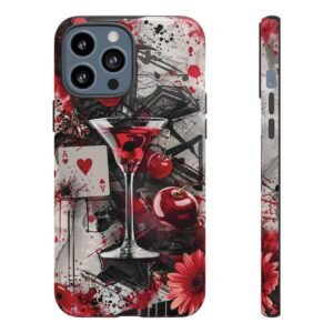 Cherry Martini Collage - Red, White, Black - iPhone 12 13 - Cell Phone - Tough Cases