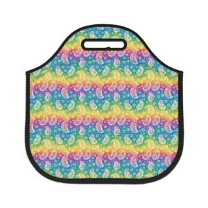 Rainbow Paisley Design - Colorful - Neoprene Lunch Bag