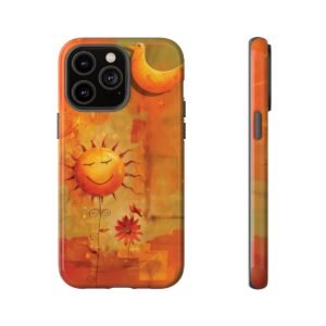 Sunny Disposition in Orange - iPhone 14 and 15 Models - Cell Phone - Tough Cases