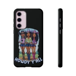 3 Black Cowgirls - Texas Hold-em - Melanin Country - Samsung Galaxy S22 S23 S24 - Cell Phone - Tough Cases