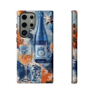 Blue Peach Wine - Shades of Blue Peach White - Samsung Galaxy S22 S23 S24 - Cell Phone - Tough Cases