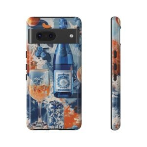 Blue Peach Wine - Shades of Blue Peach White - Google Pixel 5 6 7 8 - Cell Phone - Tough Cases