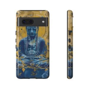 Buddha Has the Blues - Blues and Golds - Google Pixel 5 6 7 8 - Cell Phone - Tough Cases