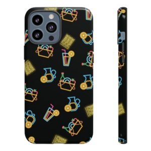 Neon Lemonade - Neon Yellow Blue Pink on Black - iPhone 12 13 - Cell Phone - Tough Cases