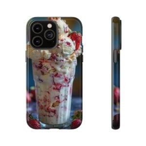 Phone Cases - Vanilla Strawberry Ice Cream Sundae - iPhone 14 15 - Cell Phone - Tough Cases