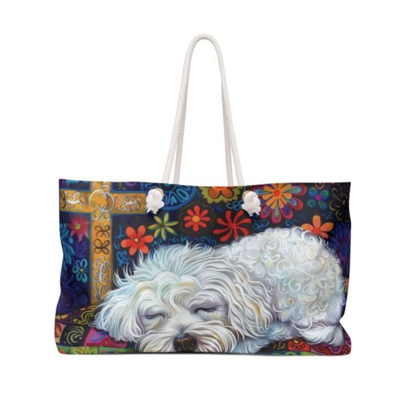 Pattern Art - Little White Dog Sleeping - Colorful - Weekender Bag - Tote 2 44271 120