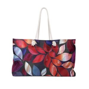 Stained Glass Leaves - Colorful - Weekender Bag - Tote
