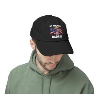 Trump - An American Badass - Make America Great Again MAGA - Unisex Distressed Cap