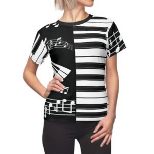 Musical Notes - Piano Keys - Black and White - Women's Cut & Sew Tee - T-Shirt