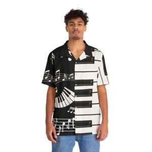 Musical Notes - Piano Keys - Black and White - Men's Hawaiian Shirt
