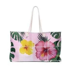 Hawaiian Hibiscus Flowers - Monstera Leaves - Tropical - Weekender Bag - Tote