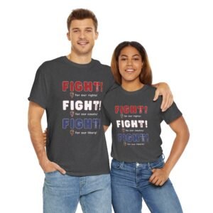 Trump 2024 - Fight Fight Fight - Rights - Skulls - USA Flag - Choice of Colors - Unisex Heavy Cotton Tee