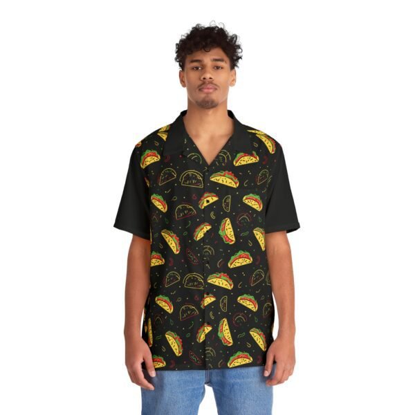 Neon Taco Doodles - Red Green Yellow on Black - Men's Hawaiian Shirt 2 17653598815809345000 2048