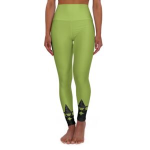 Witchy Woman - Halloween - Witch's Hat - Green and Black - High Waisted Yoga Leggings - Pants