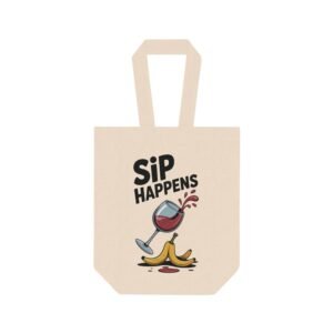 Charming Double Wine Tote Bag for Wine Lovers, Perfect Gift - Enthusiasts - Party - Funny - Sip Happens