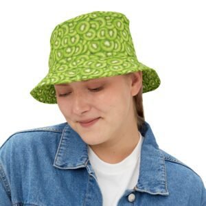 Bucket Hat - Fresh Green Kiwi Pattern - Fun Spring or Summer Accessory