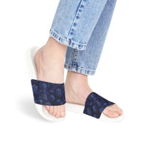 Black and Blue Blackberry Fruit Pattern Women's Sandals – Stylish & Comfortable Spring or Summer Slippers