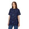 Black and blue blackberry fruit pattern on a t-shirt. From WyntersArtGarden.com