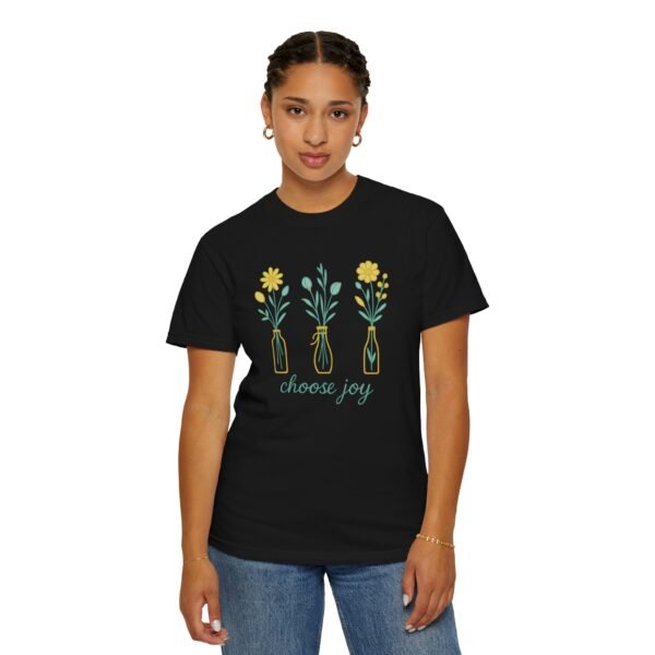 Unisex Garment-Dyed T-shirt - Comfort Colors 1717 - Choose Joy - Flower Vases - Yellow Edition 2 14727545194413150857 2048