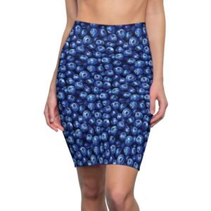 Women's Pencil Skirt - Fresh Blue Blueberry Pattern - Spring Summer Anytime