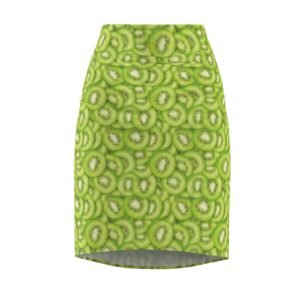 Women's Pencil Skirt - Fresh Green Kiwi Slices Pattern - Spring Summer Anytime