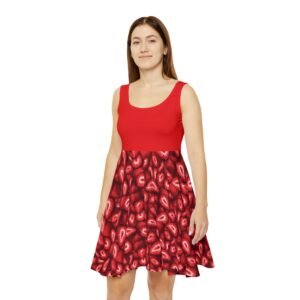 Women's Skater Dress - Red Strawberry Slices Pattern - Fun and Fresh Summer Style