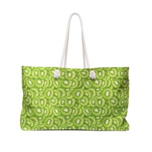 Weekender Bag - Green Kiwi Slices Pattern - Perfect for Spring and Summer - Tote