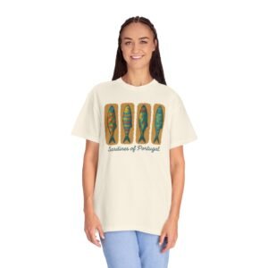 Unisex Garment-Dyed T-shirt - Comfort Colors 1717 - Brush Stroke Art - Sardines of Portugal - 2nd Edition