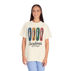Unisex Garment-Dyed T-shirt - Comfort Colors 1717 - Brush Stroke Art - Sardines of Portugal