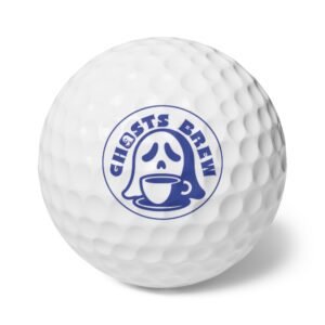 Golf Balls - Set of 6 - Ghosts Brew Logo - Golfers Love Coffee Too