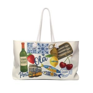 Weekender Bag - Tote - Portugal Collage - Ivory - Travel - Vacation - Pride